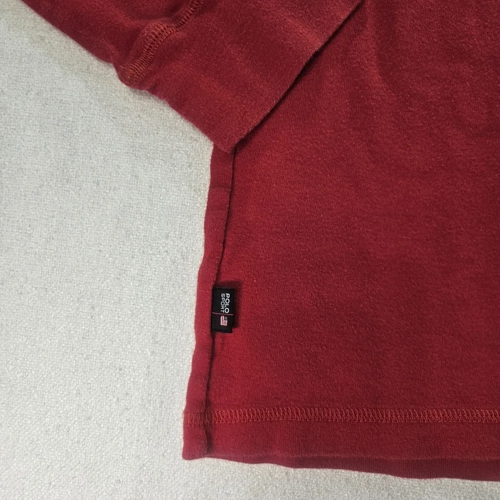 Polo Sport Turtleneck Large Red Y2K Cotton - Picture 2 of 7